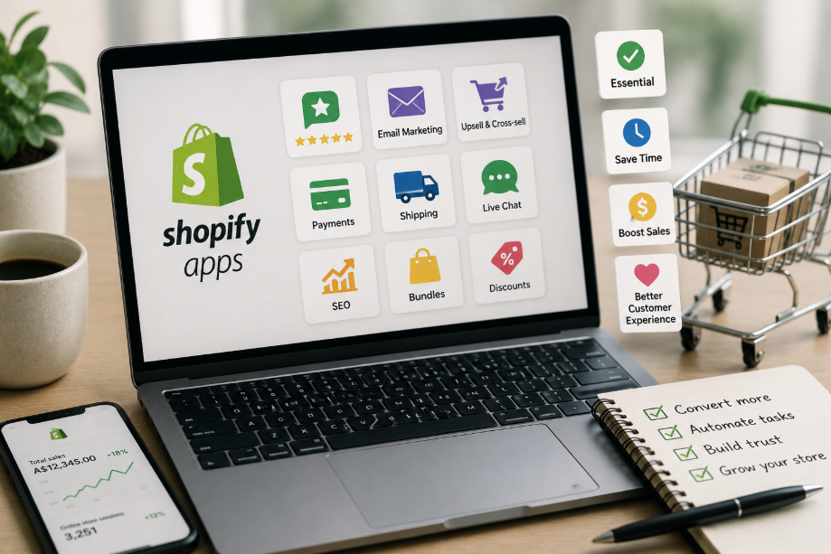 A clipboard covered in app cards being trimmed by a magnifier, with a green four-to-six app count badge and a subscription price tag