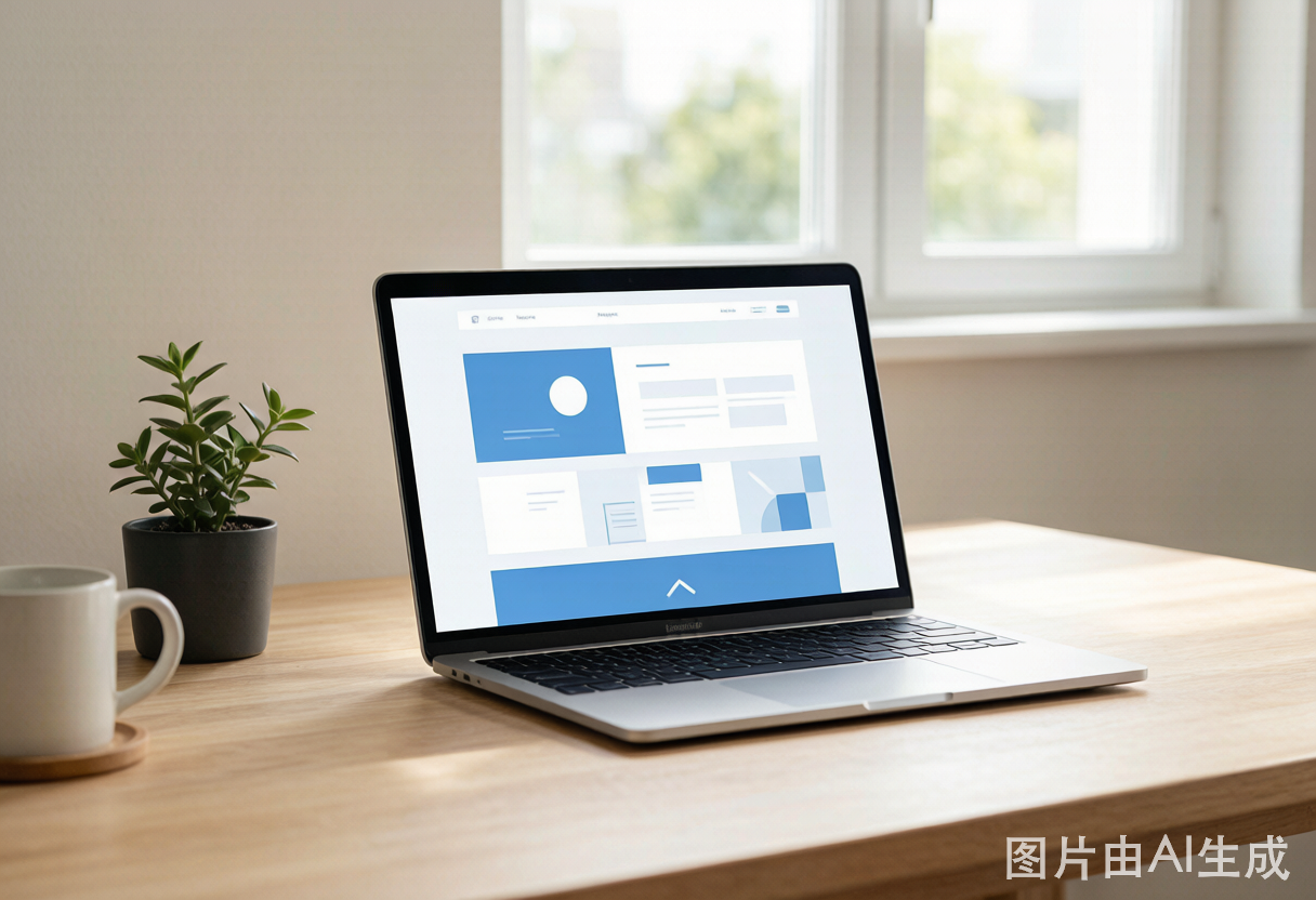 Small business web design shown on a laptop
