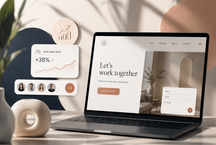 Two website buttons side by side: a weak generic Submit button on the busy page on the left, and a clear outcome-focused CTA button at the decision point on the right